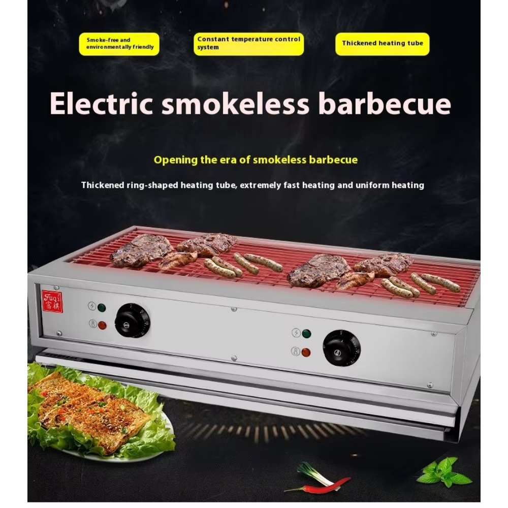Camping Cooking Electric - Mesin Camilan Baja Tahan Karat, Pemanggang