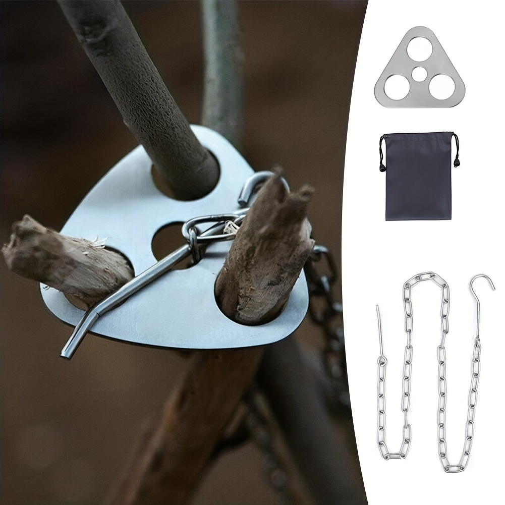 Camping Hanging Cooking Pot - Tripod barbekyu luar ruangan, portabel dapat
