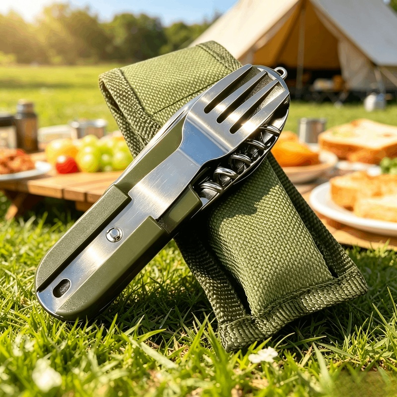 Camping Cooking Knife Set - Set Peralatan Makan Camping 7 in