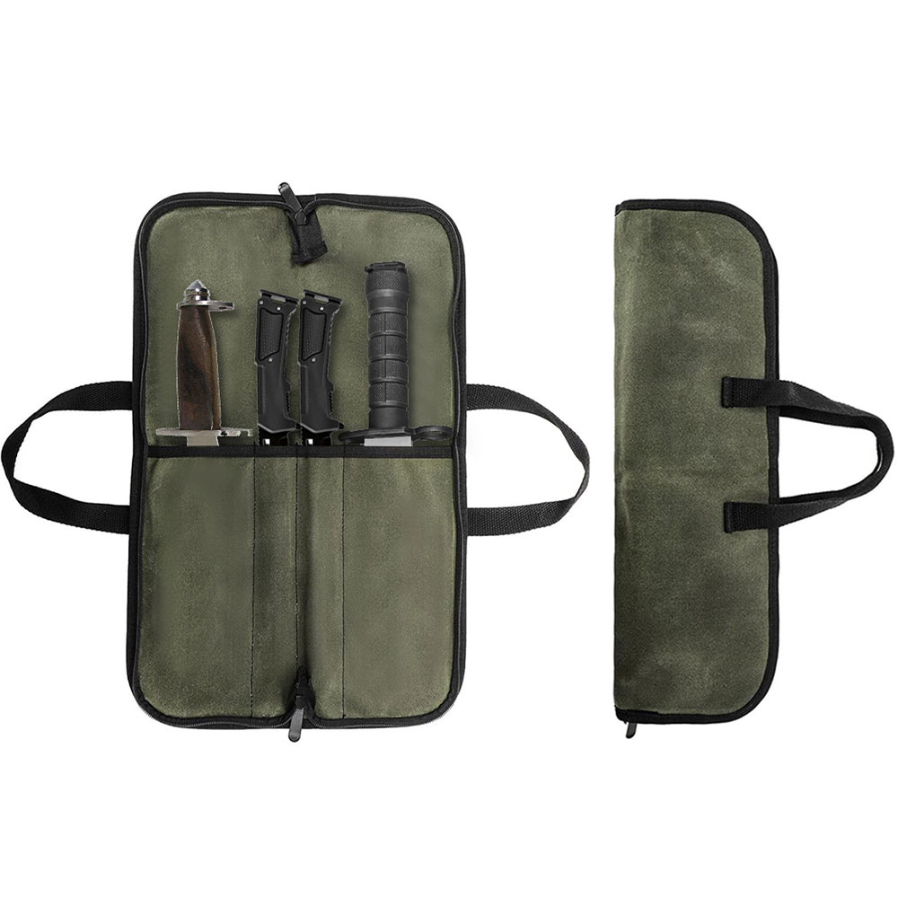 Camping Cooking Roll - Tas Gulung Pisau Kanvas Berlapis Lilin