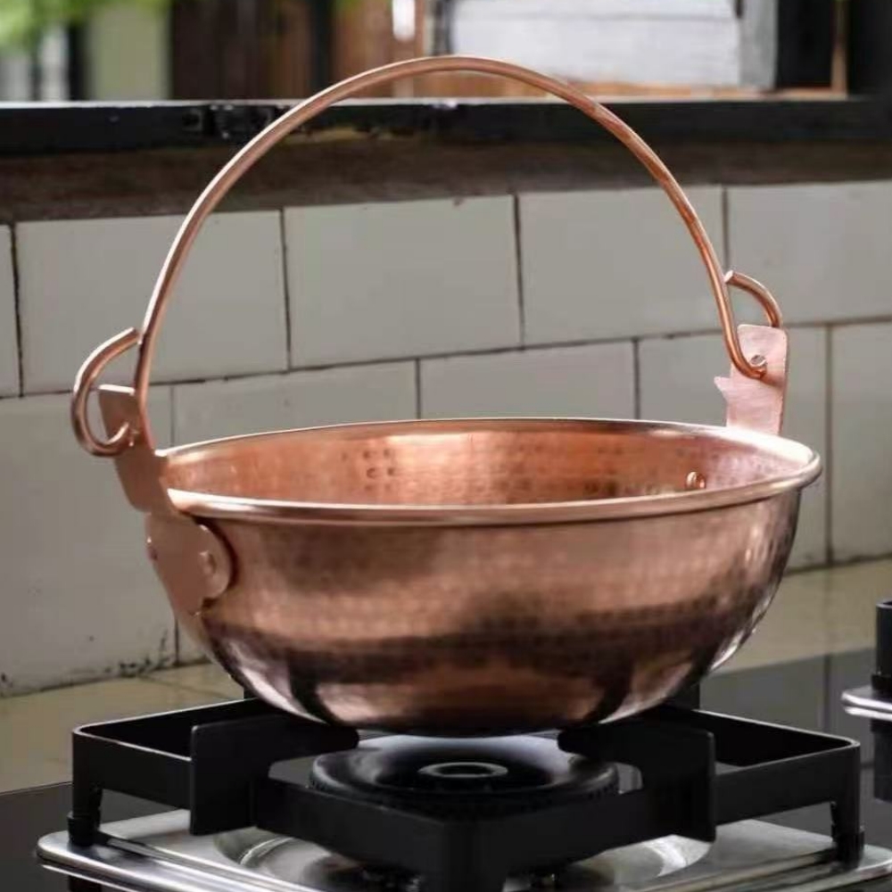 Camping Hanging Cooking Pot - Panci Gantung Tembaga Vintage, Panci Tebal