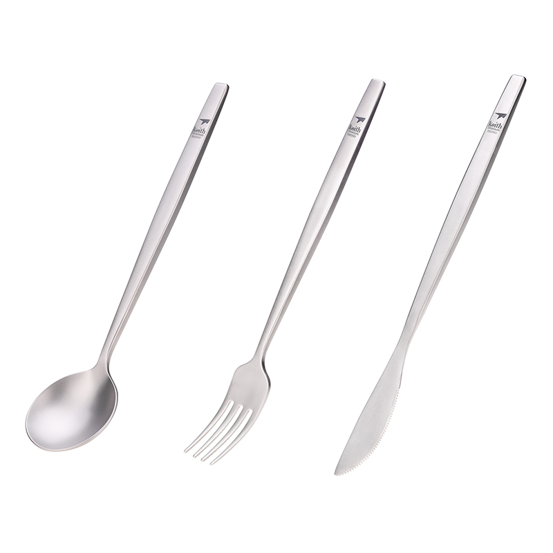 Camping Cooking Ware - Keith Titanium Portabel Sendok Garpu Pisau