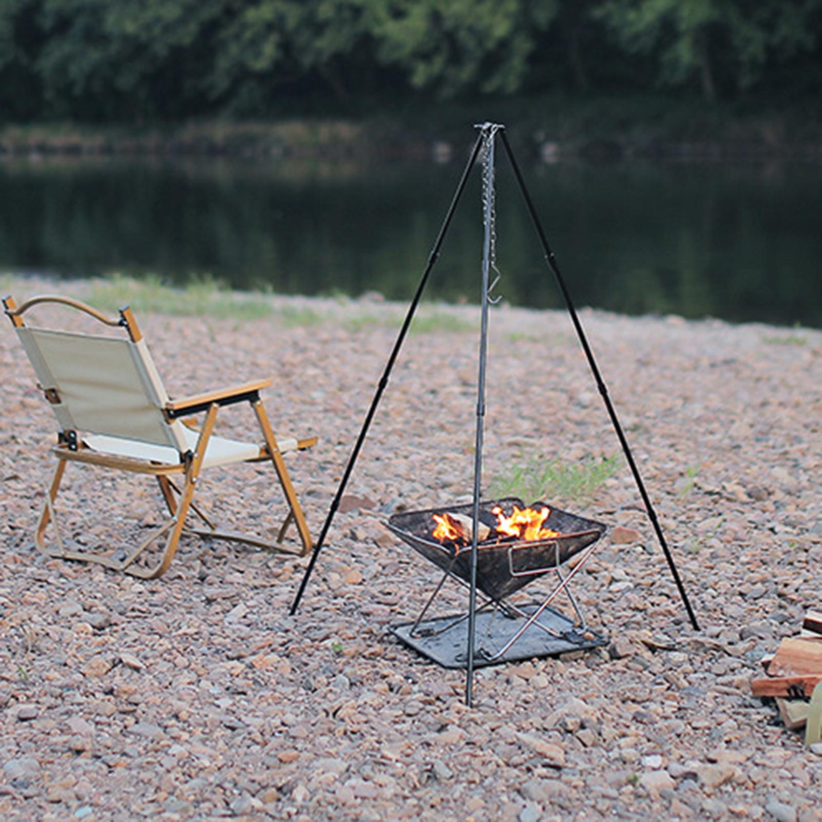 Camping Hanging Cooking Pot - Tripod Api Unggun Besar untuk Luar