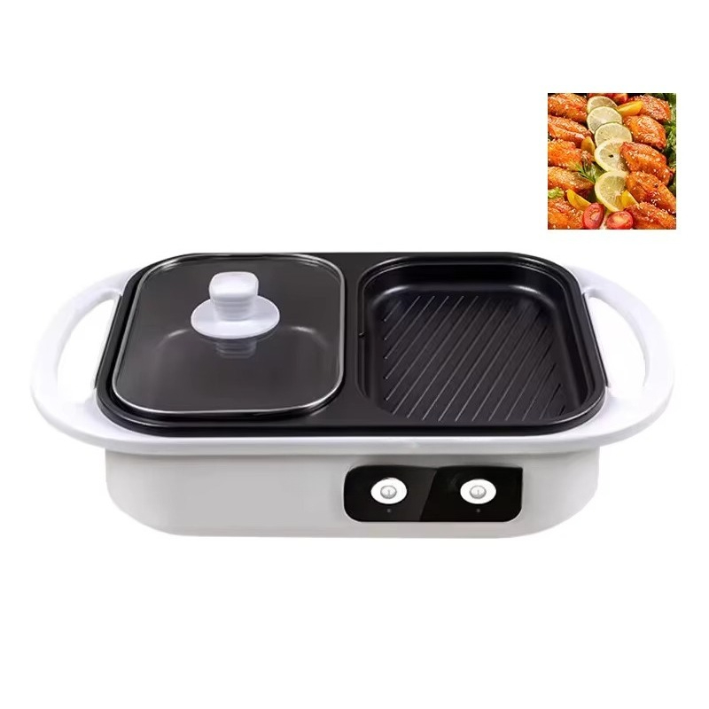 Camping Cooking Electric - Panci barbeque anti lengket multifungsi dua-dalam-satu,