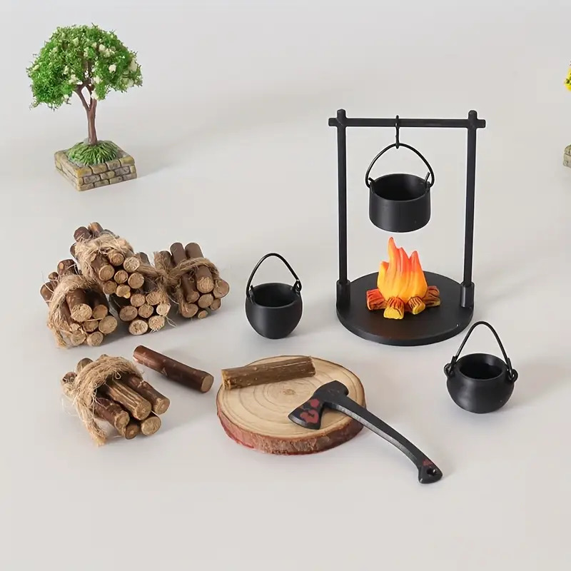 Camping Hanging Cooking Pot - Kompor Mini Gantung untuk Rumah Boneka,