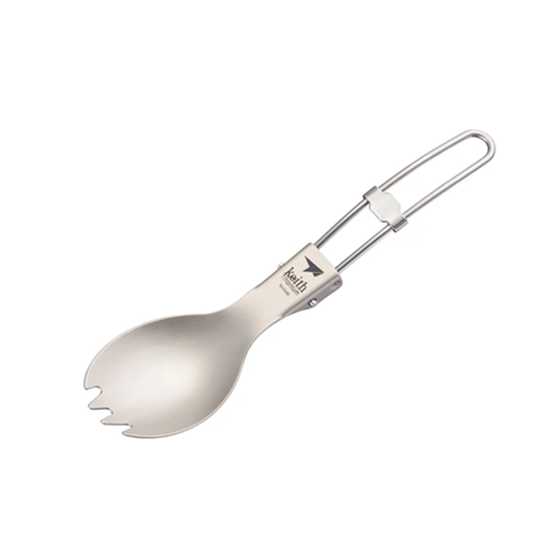 Camping Cooking Ware - Keith sendok makan lipat, bahan Titanium