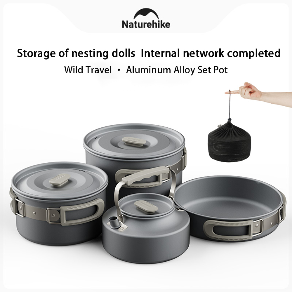 Camping Hanging Cooking Pot - Naturehike Set panci luar ruang, peralatan