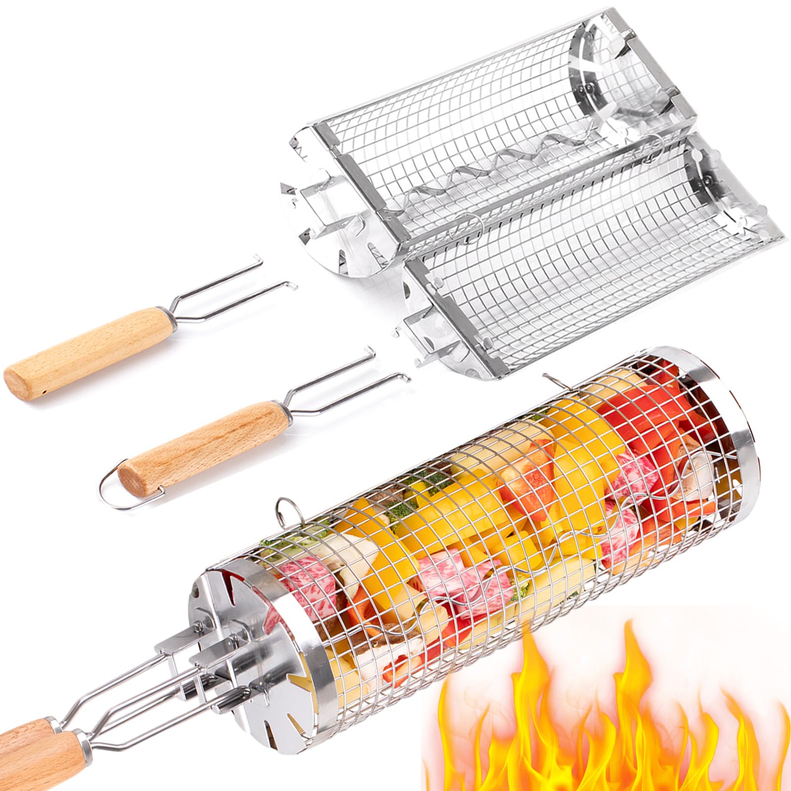 Camping Cooking Roll - BUYYES Keranjang Panggangan Bergulir Tabung Jaring