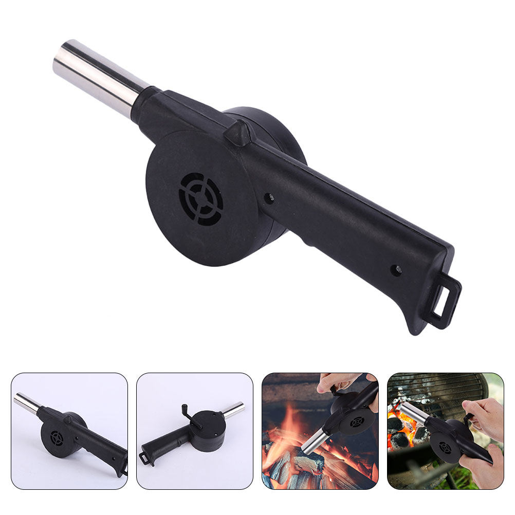Camping Cooking Tools - Kipas BBQ Manual Hitam dengan Engkol