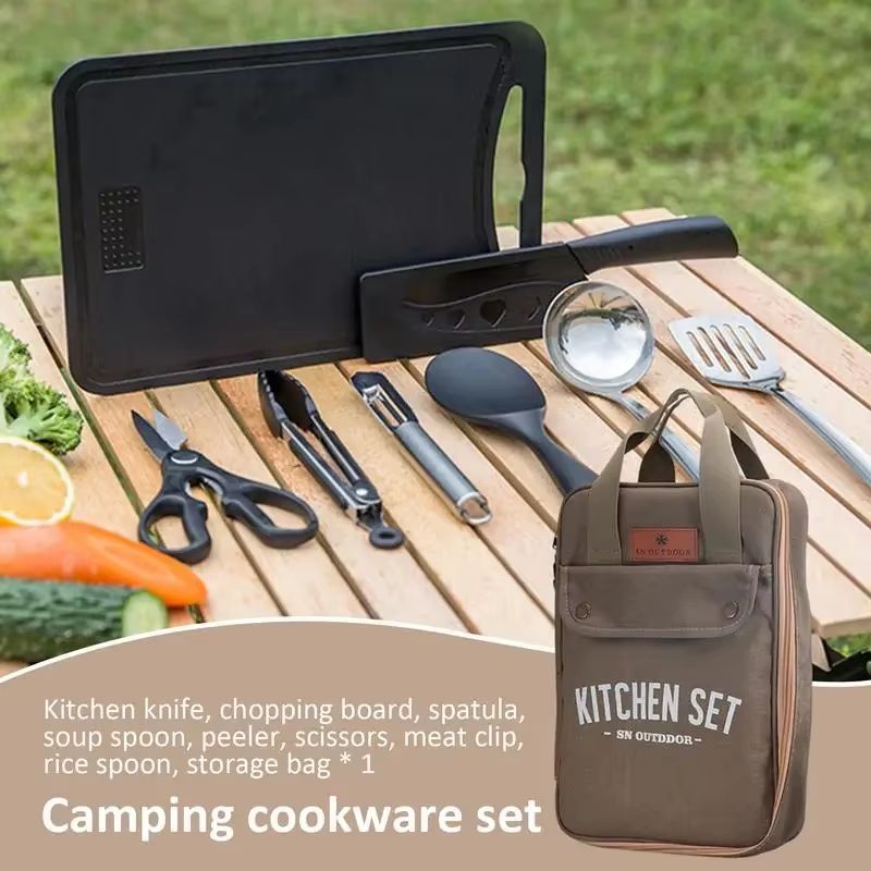 8 Buah Set Peralatan Masak Dap - Camping Cooking Roll ulasan dan harga