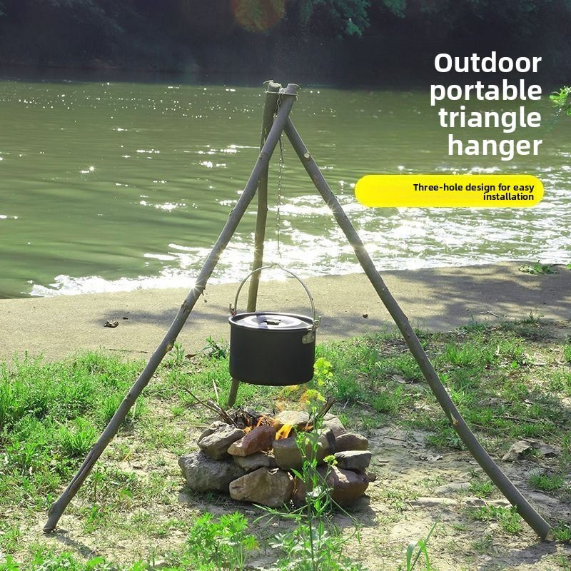 Rak Gantung Tripod BBQ Outdoor - Camping Hanging Cooking Pot ulasan dan harga