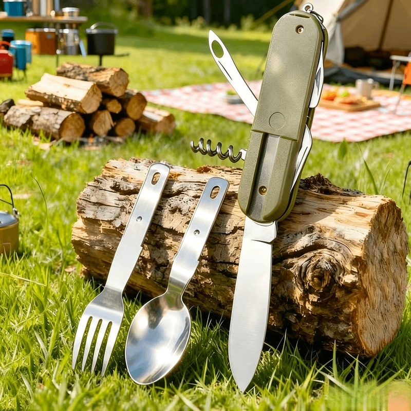Set Peralatan Makan Camping 7  - Camping Cooking Knife Set ulasan dan harga