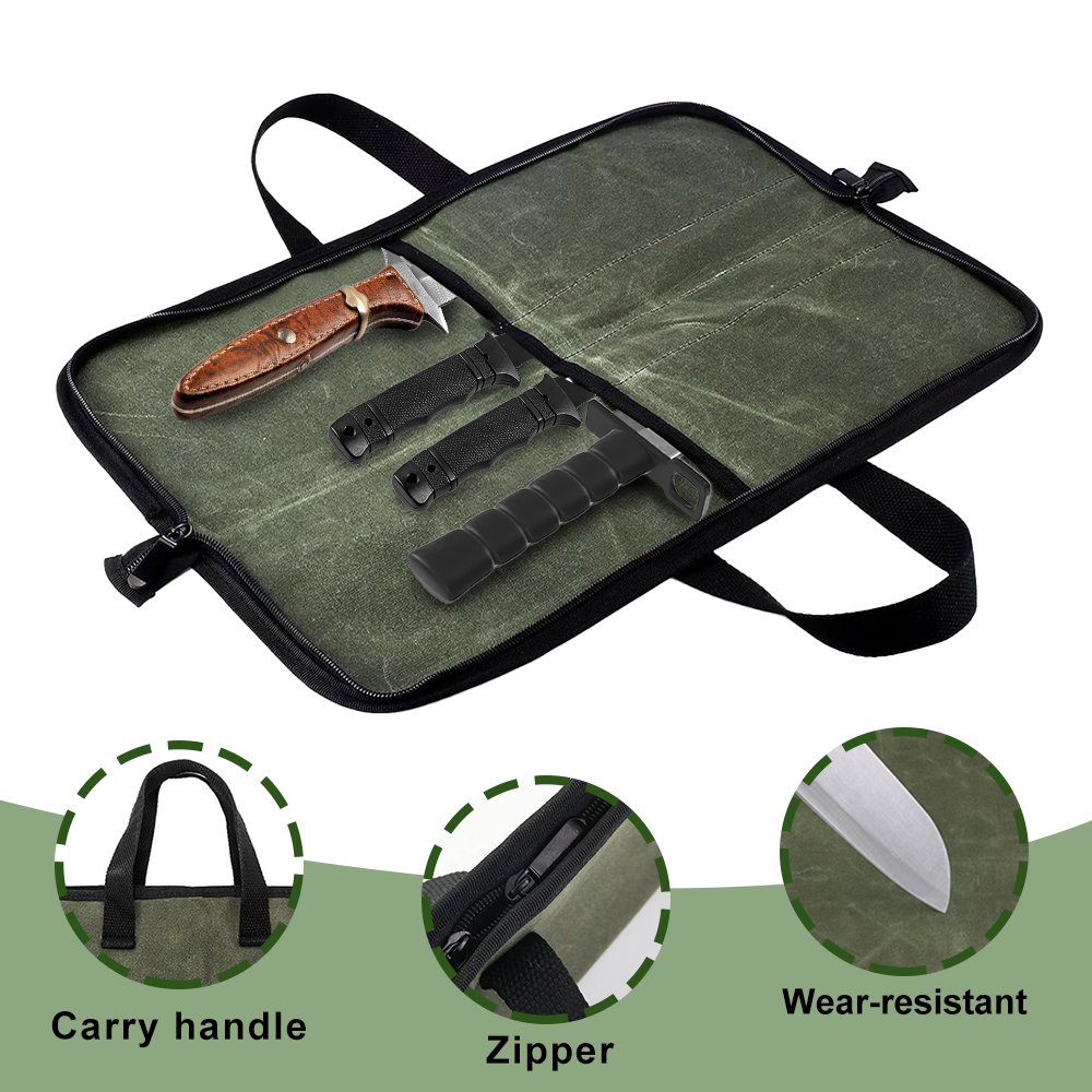 Tas Gulung Pisau Kanvas Berlap - Camping Cooking Roll ulasan dan harga