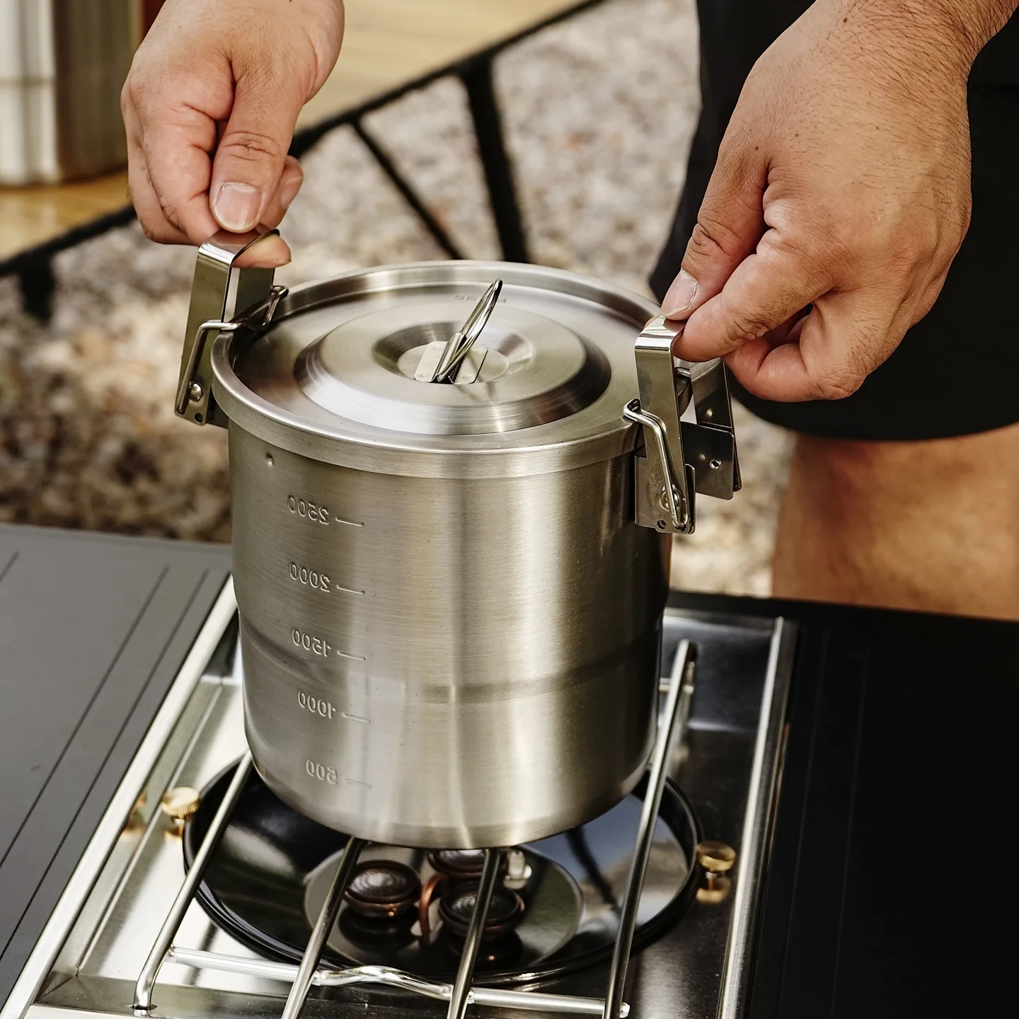Peralatan Memasak Portabel dar - Camping Hanging Cooking Pot ulasan dan harga