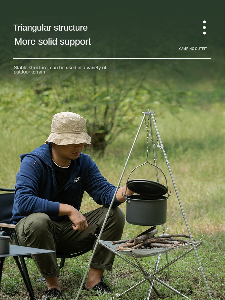 Bonfire Tripod Kemah portabel, - Camping Hanging Cooking Pot ulasan dan harga