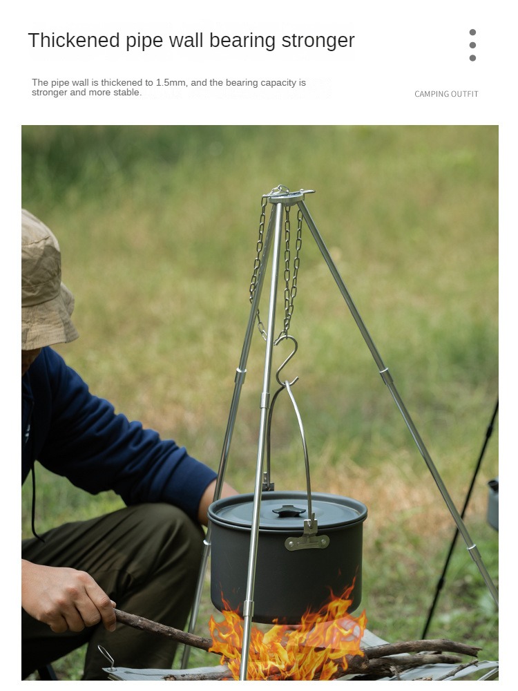 Bonfire Tripod Kemah portabel, - Camping Hanging Cooking Pot ulasan dan harga