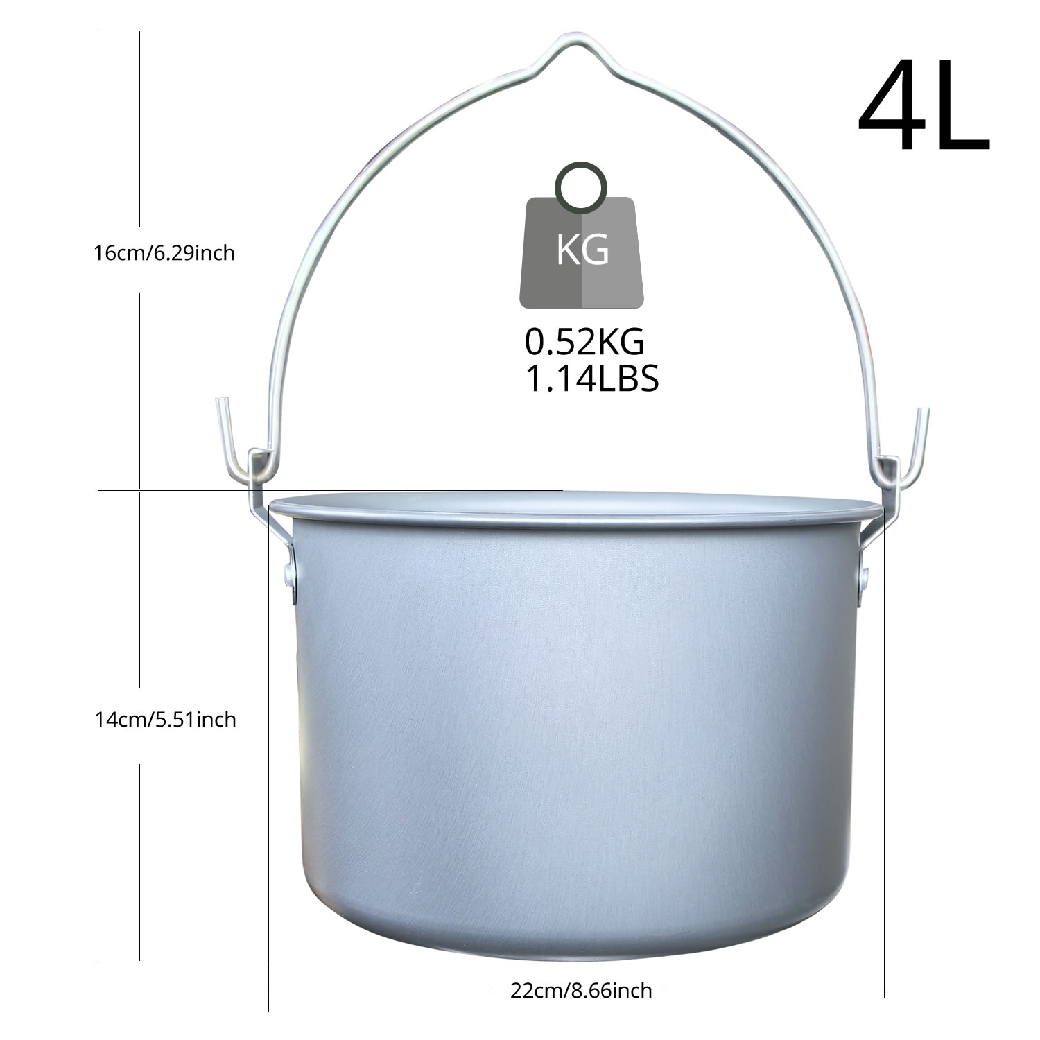 Panci Gantung Luar Ruangan 4L  - Camping Hanging Cooking Pot ulasan dan harga