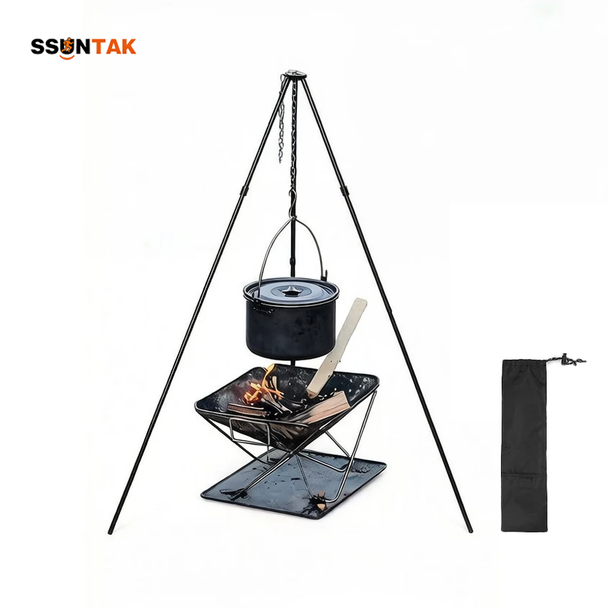 Rak Panci Gantung Tripod BBQ P - Camping Hanging Cooking Pot ulasan dan harga