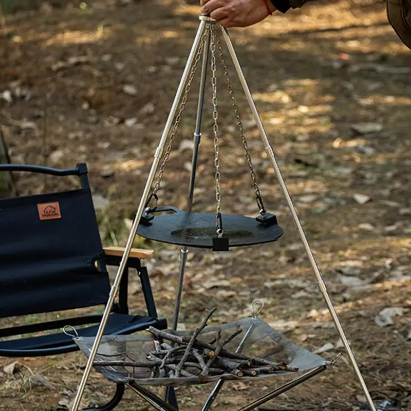 Tripod Api Unggun Aluminium un - Camping Hanging Cooking Pot ulasan dan harga