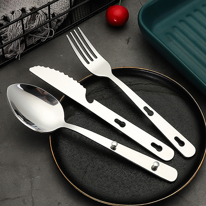 3pcs/set Peralatan Makan Porta - Camping Cooking Knife Set ulasan dan harga